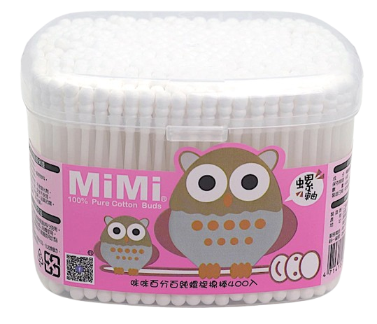 咪咪貓頭鷹螺旋棉棒 圓罐400支