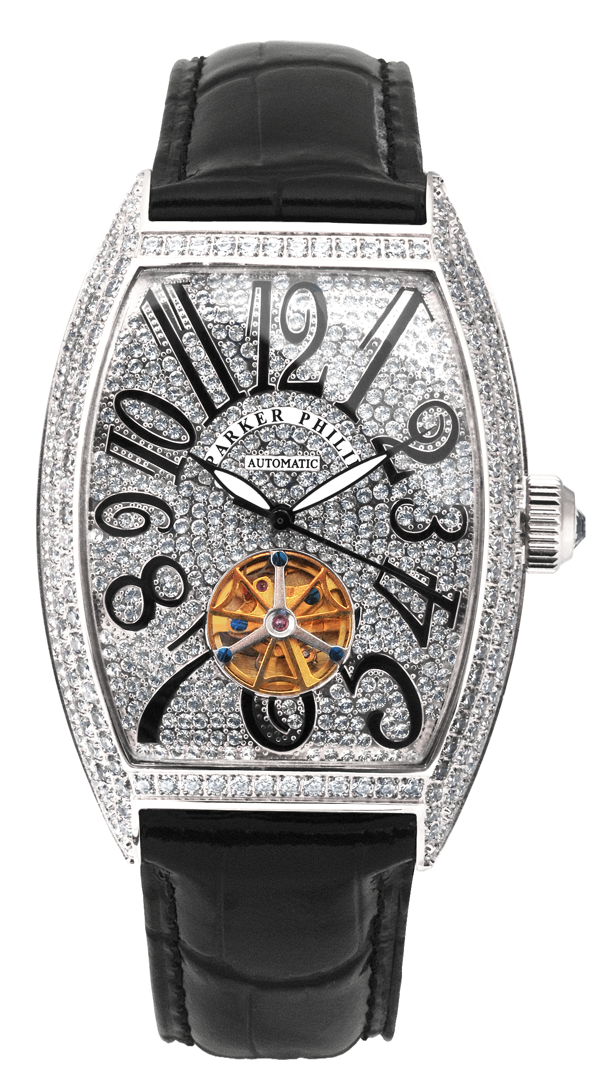 PARKER PHILIP
派克菲利浦酒桶滿天星透視飛行擺輪機械錶