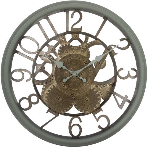 PT&Co. | 復古齒輪掛鐘-12吋-鼠尾草綠
