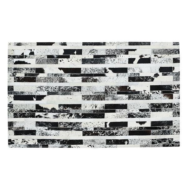 赫爾辛基-手工製牛皮馬賽克臥室床邊地毯(150×94 )