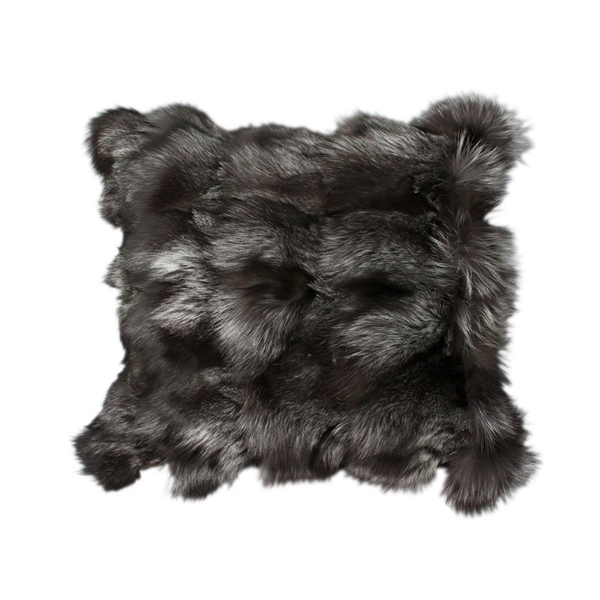 皮草時尚-銀狐50X50-原色抱枕