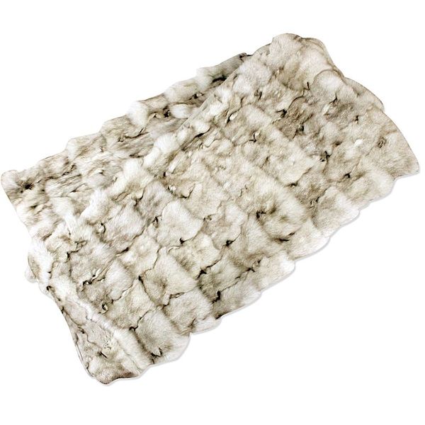 皮草時尚-藍狐100X200-四匹原色蓋毯.地毯