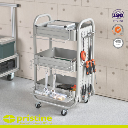 Metal Shelf Rolling Carts with Accessaries (No.BC341D)