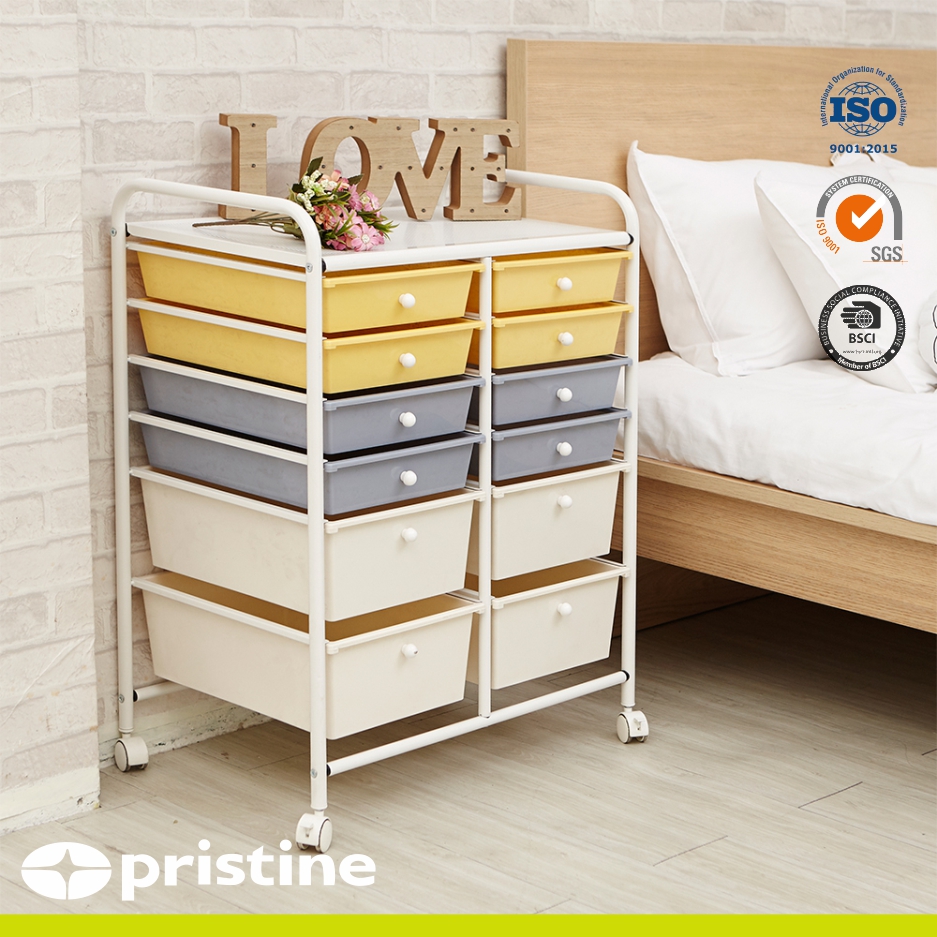 12 Drawer Rolling Storage Organizer Cart (No.G169A)