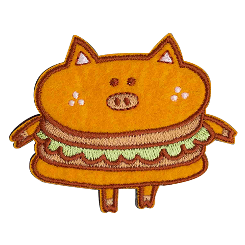 微醺斑比 刺繡別針 / 漢堡豬