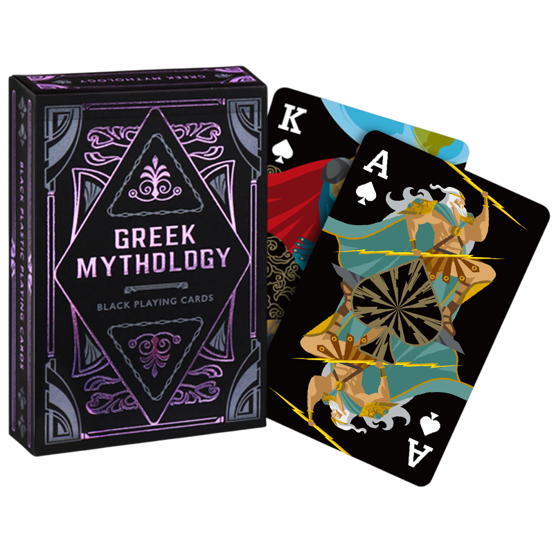 Greek Mythology Black Playing Cards - Purple Vines